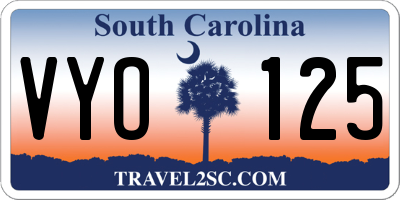 SC license plate VYO125