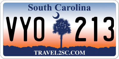 SC license plate VYO213