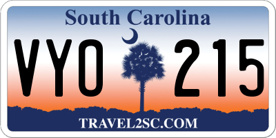 SC license plate VYO215