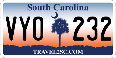 SC license plate VYO232
