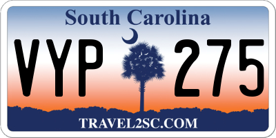 SC license plate VYP275