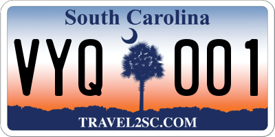 SC license plate VYQ001