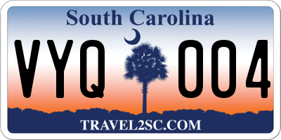 SC license plate VYQ004