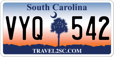 SC license plate VYQ542