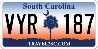 SC license plate VYR187