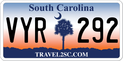 SC license plate VYR292