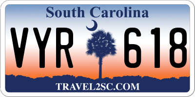 SC license plate VYR618