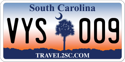 SC license plate VYS009