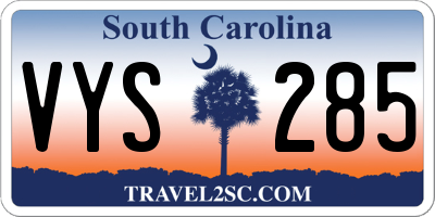 SC license plate VYS285