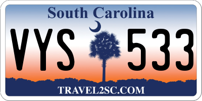 SC license plate VYS533