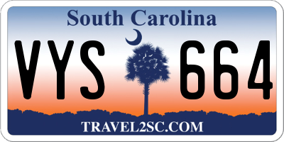 SC license plate VYS664