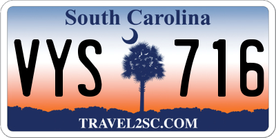 SC license plate VYS716