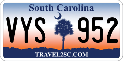 SC license plate VYS952