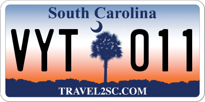SC license plate VYT011