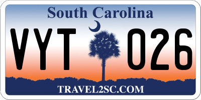 SC license plate VYT026
