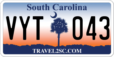 SC license plate VYT043