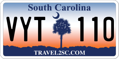 SC license plate VYT110