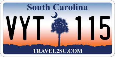 SC license plate VYT115