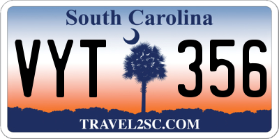 SC license plate VYT356