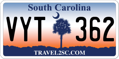 SC license plate VYT362
