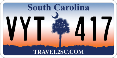 SC license plate VYT417