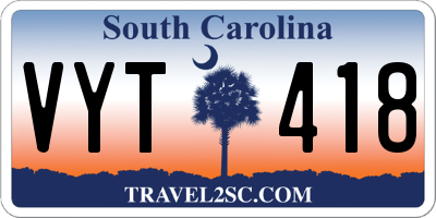 SC license plate VYT418