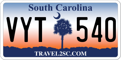 SC license plate VYT540