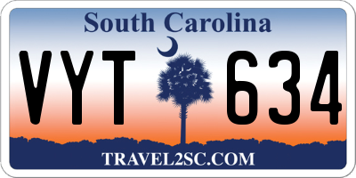 SC license plate VYT634