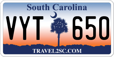 SC license plate VYT650