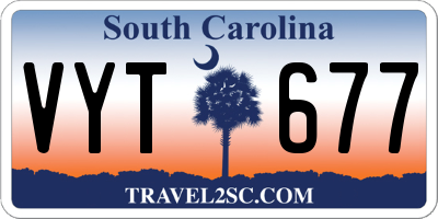 SC license plate VYT677