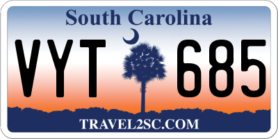 SC license plate VYT685