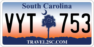 SC license plate VYT753