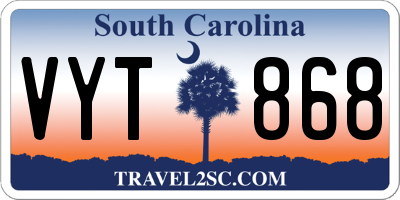SC license plate VYT868