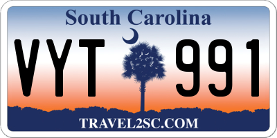 SC license plate VYT991