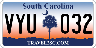 SC license plate VYU032