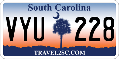 SC license plate VYU228