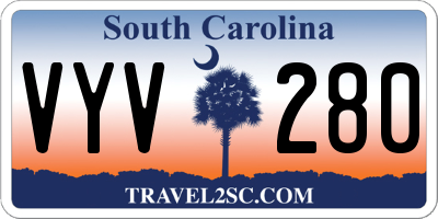 SC license plate VYV280