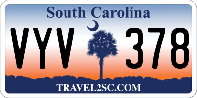 SC license plate VYV378