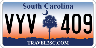 SC license plate VYV409