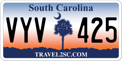 SC license plate VYV425