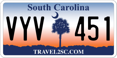 SC license plate VYV451