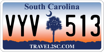 SC license plate VYV513