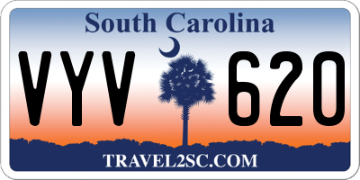 SC license plate VYV620