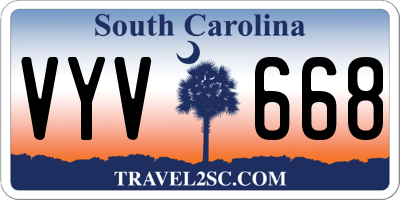 SC license plate VYV668