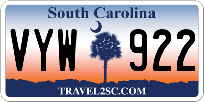 SC license plate VYW922