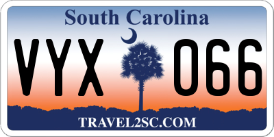 SC license plate VYX066