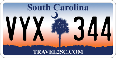 SC license plate VYX344