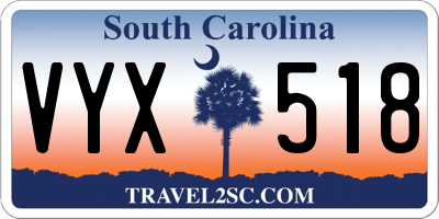 SC license plate VYX518