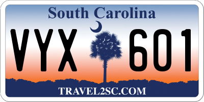 SC license plate VYX601