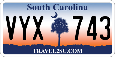 SC license plate VYX743